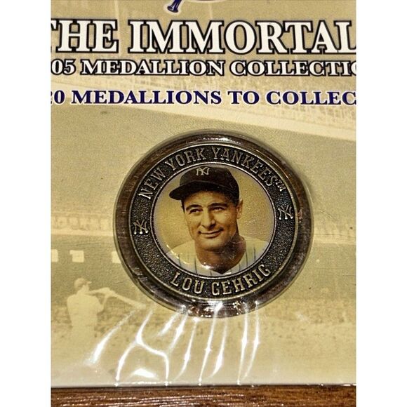 Lou Gehrig New York Yankees 2005 NY Post Medallion Coin The Immortals NEW+SEALED - Picture 2 of 6